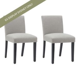 Christie Dining Chair Set of 2 - Taupe - OUTLET NSW