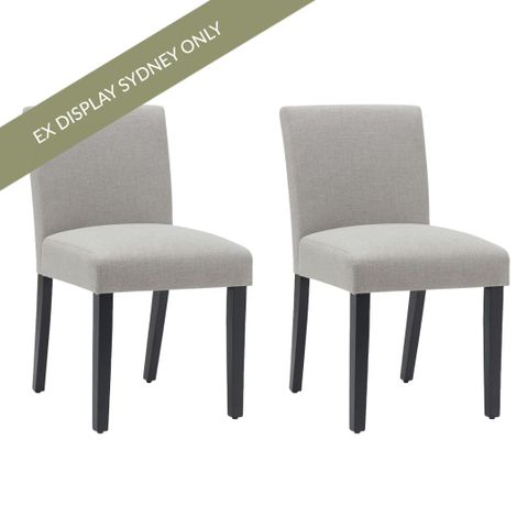Christie Dining Chair Set of 2 - Taupe - OUTLET NSW