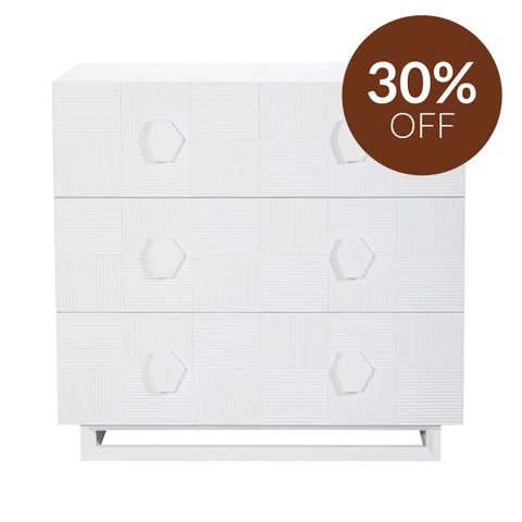 Alton 3 Drawer Chest -  White