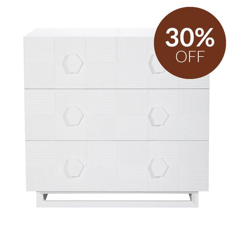 Alton 3 Drawer Chest -  White