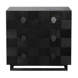 Alton 3 Drawer Chest -  Black