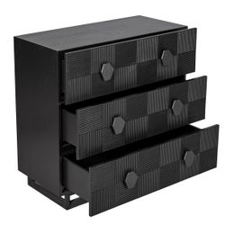 Alton 3 Drawer Chest -  Black