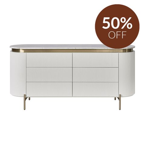 Demarco 6 Drawer Chest - White