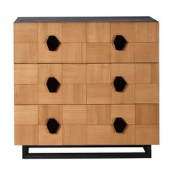 Alton 3 Drawer Chest -  Natural and Black