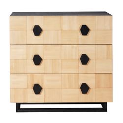 Alton 3 Drawer Chest -  Natural and Black