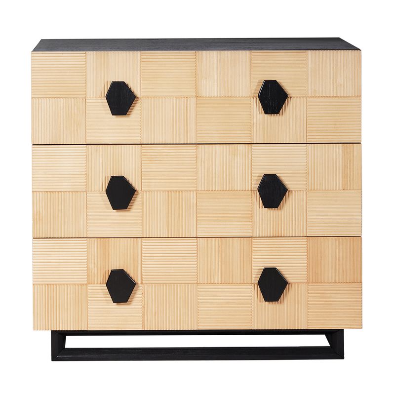 Alton 3 Drawer Chest -  Natural and Black