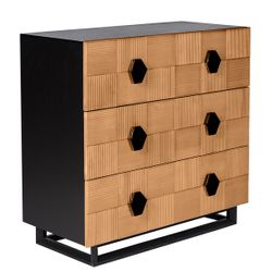 Alton 3 Drawer Chest -  Natural and Black