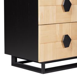 Alton 3 Drawer Chest -  Natural and Black