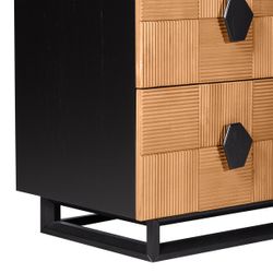 Alton 3 Drawer Chest -  Natural and Black