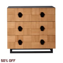 Alton 3 Drawer Chest -  Natural and Black
