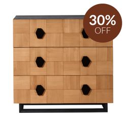 Alton 3 Drawer Chest -  Natural and Black