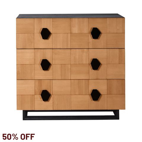 Alton 3 Drawer Chest -  Natural and Black
