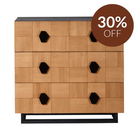Alton 3 Drawer Chest -  Natural and Black