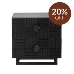 Alton Bedside Table - Large Black