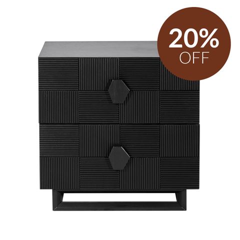 Alton Bedside Table - Large Black