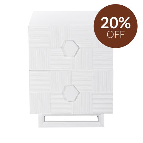 Alton Bedside Table - Small White