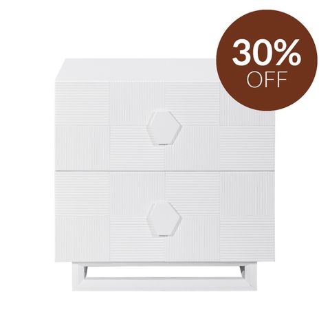 Alton Bedside Table - Large White
