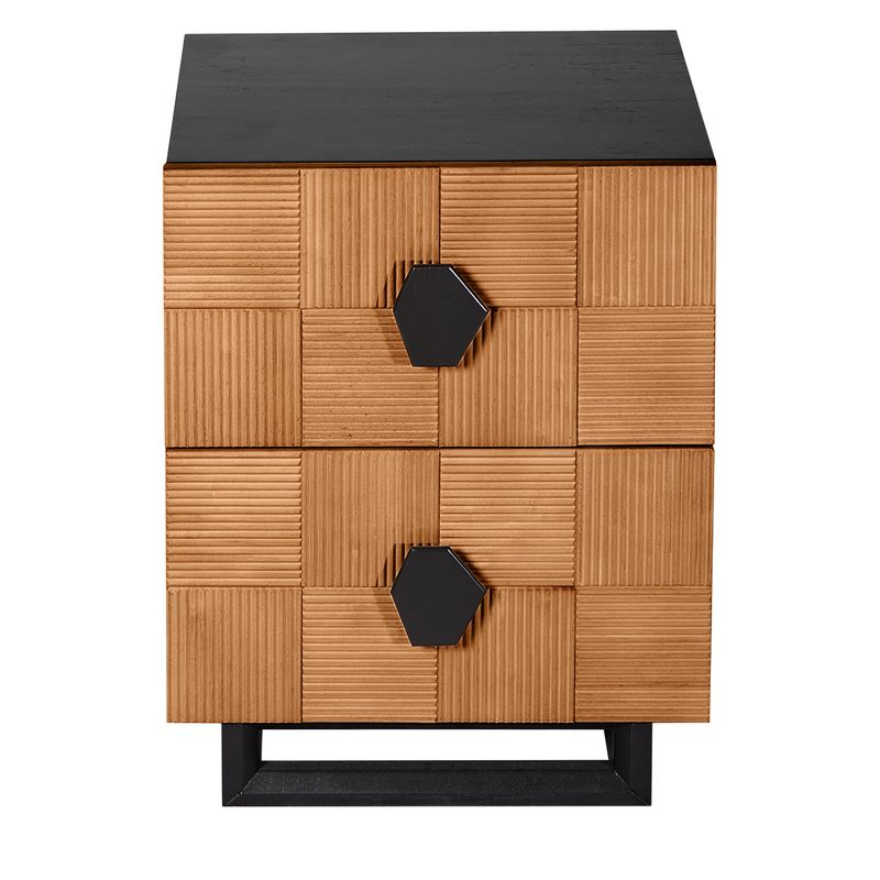 Alton Bedside Table - Small Natural and Black