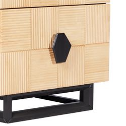 Alton Bedside Table - Small Natural and Black