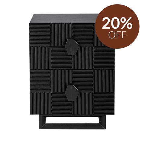 Alton Bedside Table - Small Black