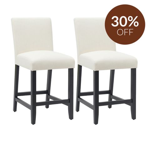 Christie Kitchen Stool Set of 2 - Off White