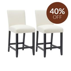 Christie Kitchen Stool Set of 2 - Off White