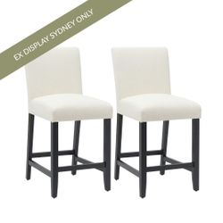 Christie Kitchen Stool Set of 2 - Off White - OUTLET NSW