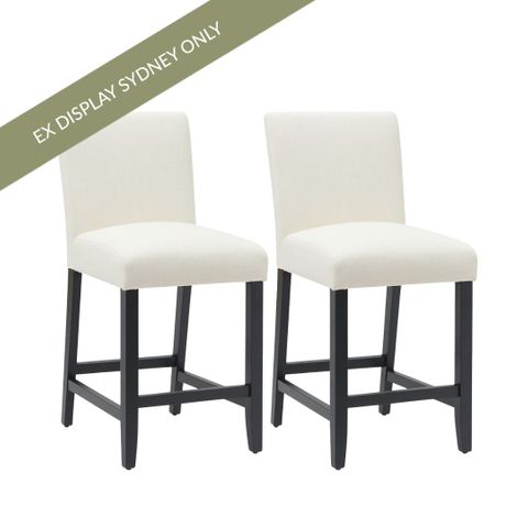 Christie Kitchen Stool Set of 2 - Off White - OUTLET NSW