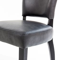 Noah Dining Chair Set of 2 - Black Leather