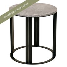 Bowie Marble Side Table - Grey -  VIC OUTLET