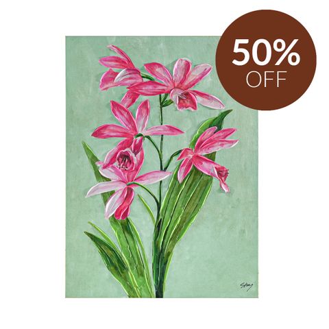 Pink Orchid Enhanced Canvas Print
