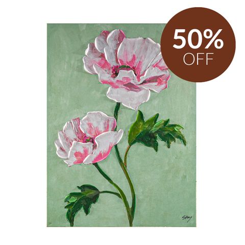 White Poppy Enhanced Canvas Print