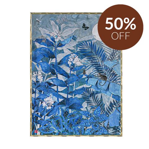 Jungle Blues Series III Enhanced Canvas Print