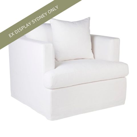 Birkshire Slip Cover Arm Chair - White Linen