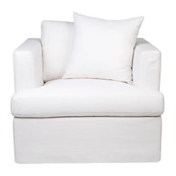 Birkshire Slip Cover Arm Chair - White Linen