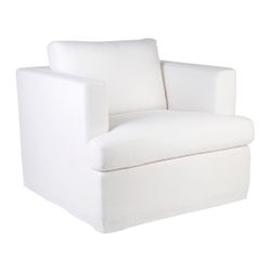 Birkshire Slip Cover Arm Chair - White Linen