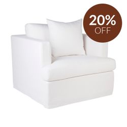 Birkshire Slip Cover Arm Chair - White Linen