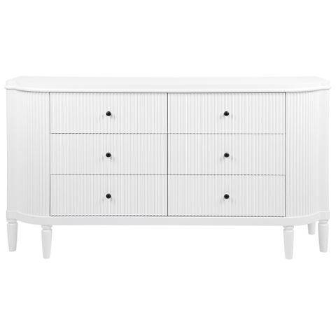 Arielle 6 Drawer Chest - White - OUTLET NSW