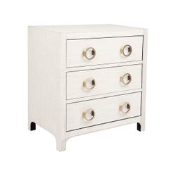 Astley Upholstered Bedside Table - Natural