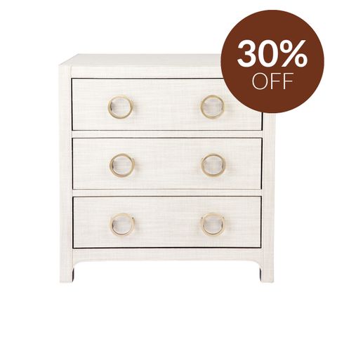 Astley Upholstered Bedside Table - Natural