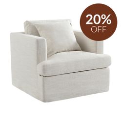 Birkshire Slip Cover Arm Chair - Off White Linen