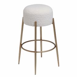 Nino Kitchen Stool - White Boucle