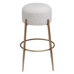 Nino Kitchen Stool - White Boucle