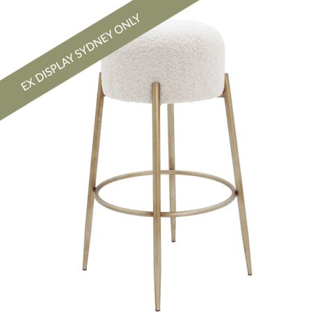 Nino Kitchen Stool - White Boucle - OUTLET NSW