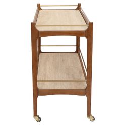 Ashley Travertine Bar Cart - Walnut