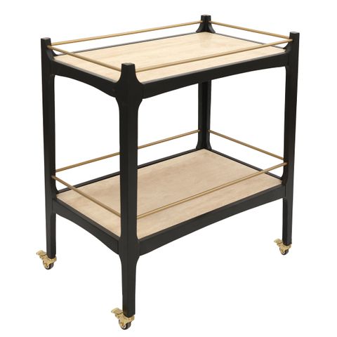 Ashley Travertine Bar Cart - Black