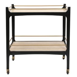 Ashley Travertine Bar Cart - Black