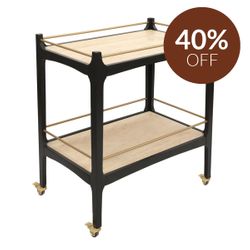 Ashley Travertine Bar Cart - Black