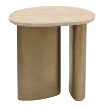 Audrey Large Side Table - Travertine