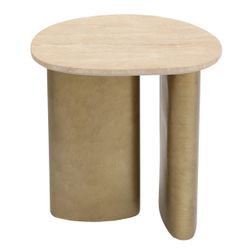 Audrey Large Side Table - Travertine